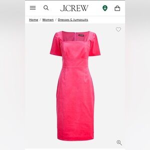 J. Crew Vibrant Pink Midi Dress NWT SIZE 12